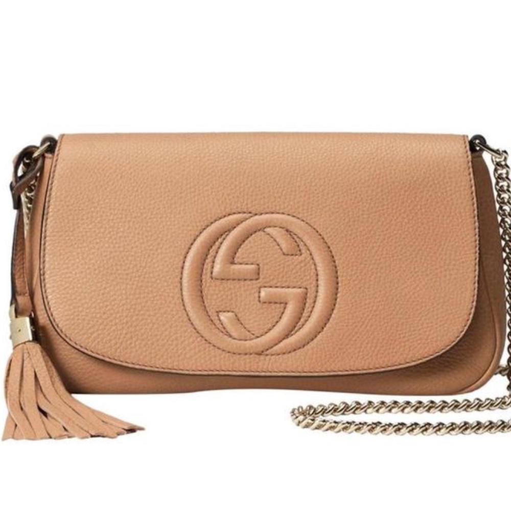 Soho Tassel Beige Leather Cross Body Bag